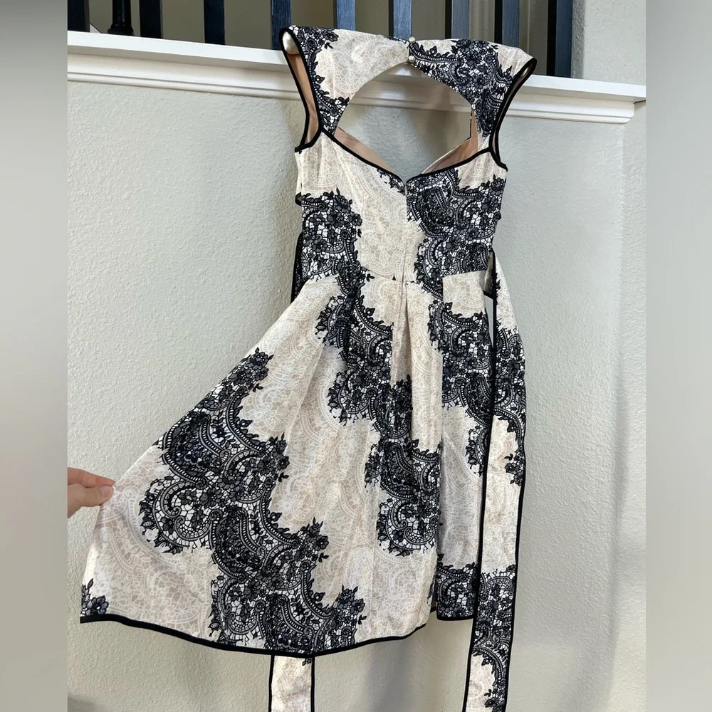 BEAUTIFUL Black and Cream Women's Dress - Picture 7 of 9